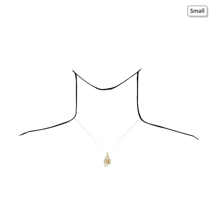 10K Solid Yellow Gold Diamond-Cut Scorpio Pendant