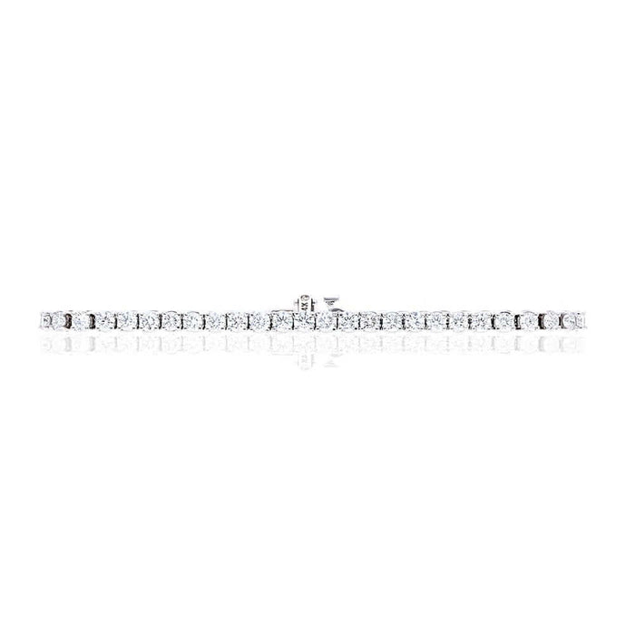 14K White Gold 3.2mm 5.4CT Simulated Diamond Tennis Bracelet 7"