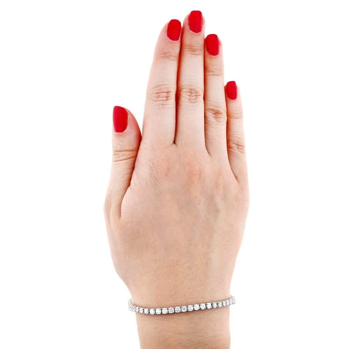 14K White Gold 3.2mm 5.4CT Simulated Diamond Tennis Bracelet 7"