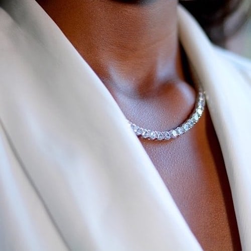 50CTW CZ 5mm Tennis Necklace 925 Sterling Silver 16-26"