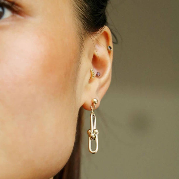 14K Gold Drop HardWear Earrings 40mm - WJD Exclusives