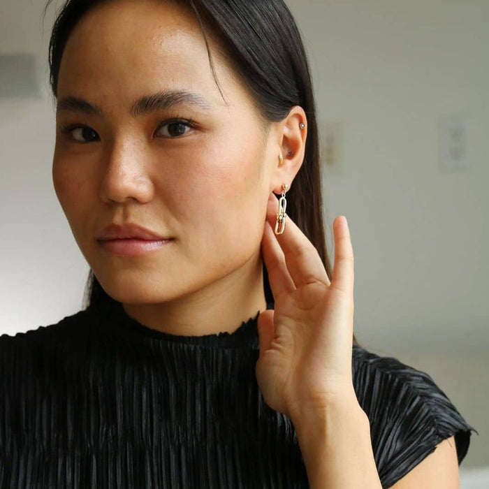14K Gold Drop HardWear Earrings 40mm - WJD Exclusives