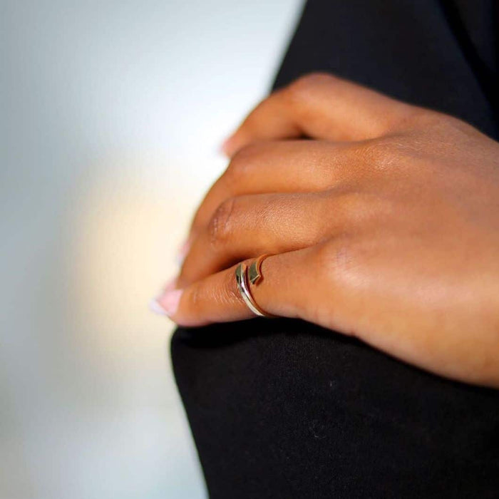 14K Gold Yellow White Fancy Midi Knuckle Ring