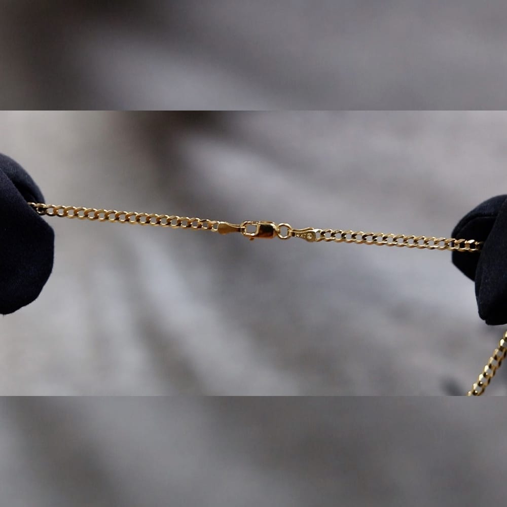 Kid's 14k Solid Yellow Gold 2.5mm Cuban Curb Chain Necklace 16" 18" 20"