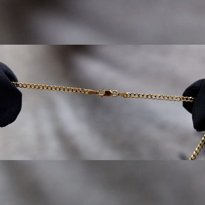 Kid's 14k Solid Yellow Gold 2.5mm Cuban Curb Chain Necklace 16" 18" 20"