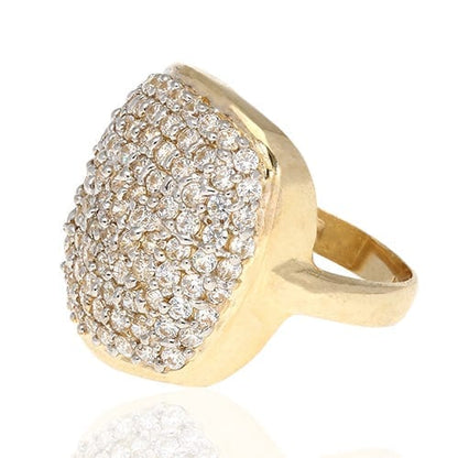 10k Gold Yellow CZ Micro Pave Unisex Signet Ring
