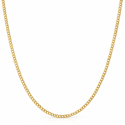 14K gold-filled 2mm curb chain with solid links