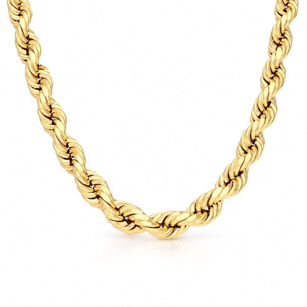 10K yellow gold hollow rope chain
