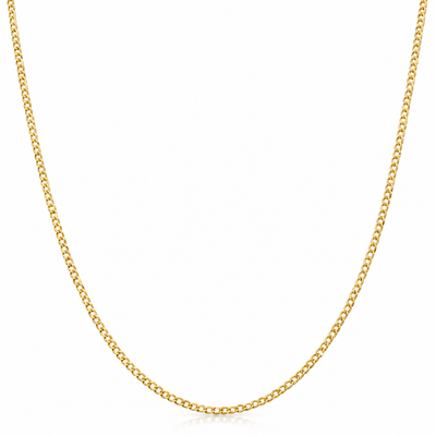 14K Gold-Filled 1.5mm Curb Chain (Solid Links) 16"-24"
