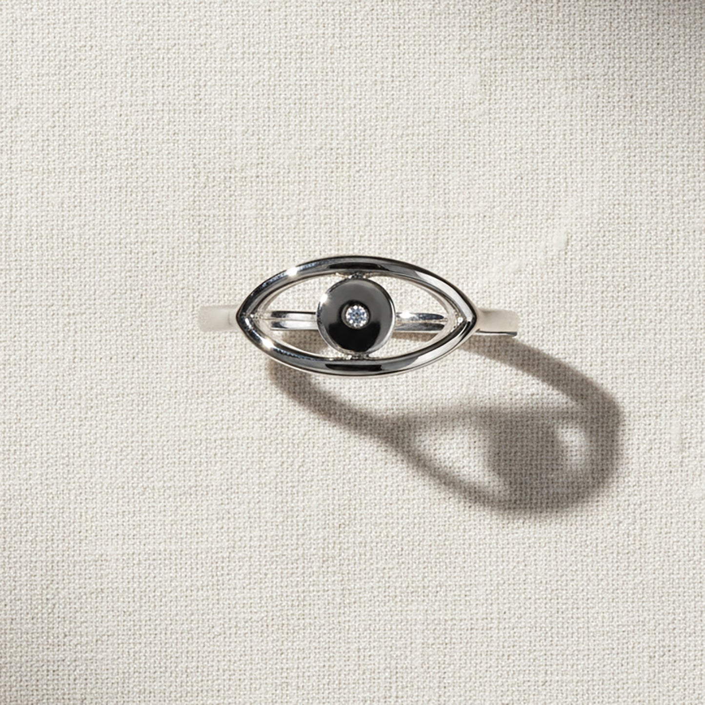 925 Sterling Silver CZ Evil Eye Ring
