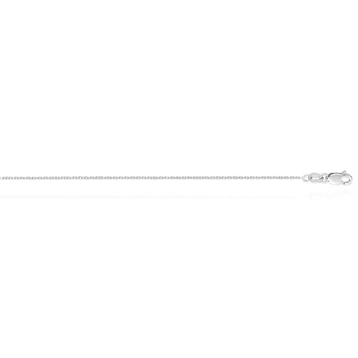 14K White Gold 1mm Diamond - Cut Cable Necklace (Solid Links) 16" - 24" - WJD Exclusives