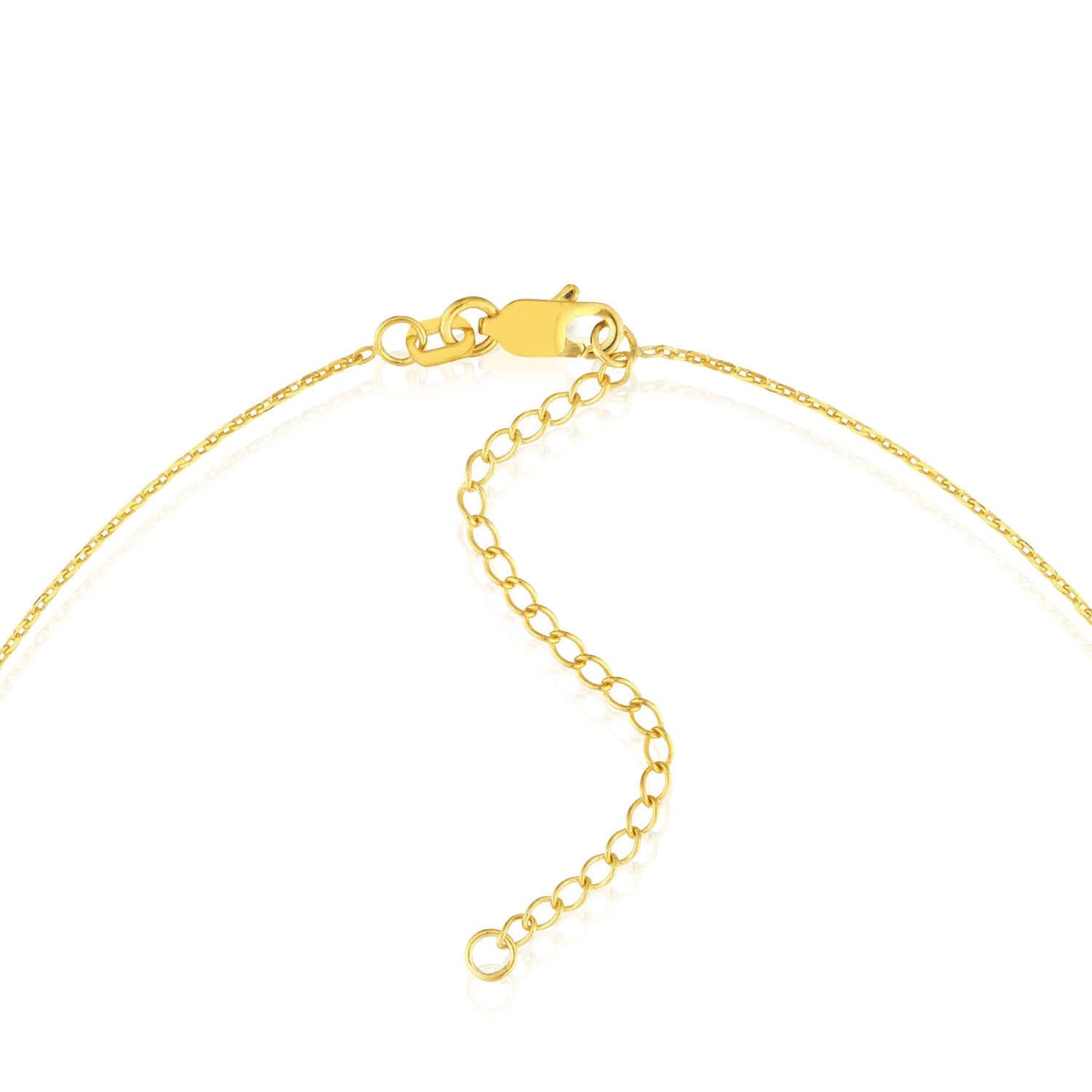 Yellow White Rose Gold Over Sterling Silver CZ Bar Lariat Necklace (Solid Links) 16" - 18" - WJD Exclusives