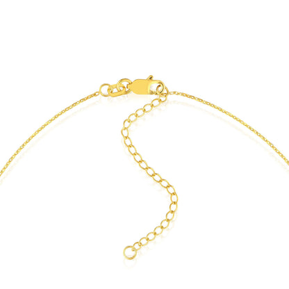 Yellow White Rose Gold Over Sterling Silver CZ Bar Lariat Necklace (Solid Links) 16" - 18" - WJD Exclusives