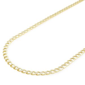 14k Yellow Gold 3.5mm Diamond Cut Cuban Curb Chain Necklace 16"-28"
